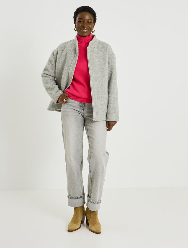 Manteau court &agrave; capuche amovible femme