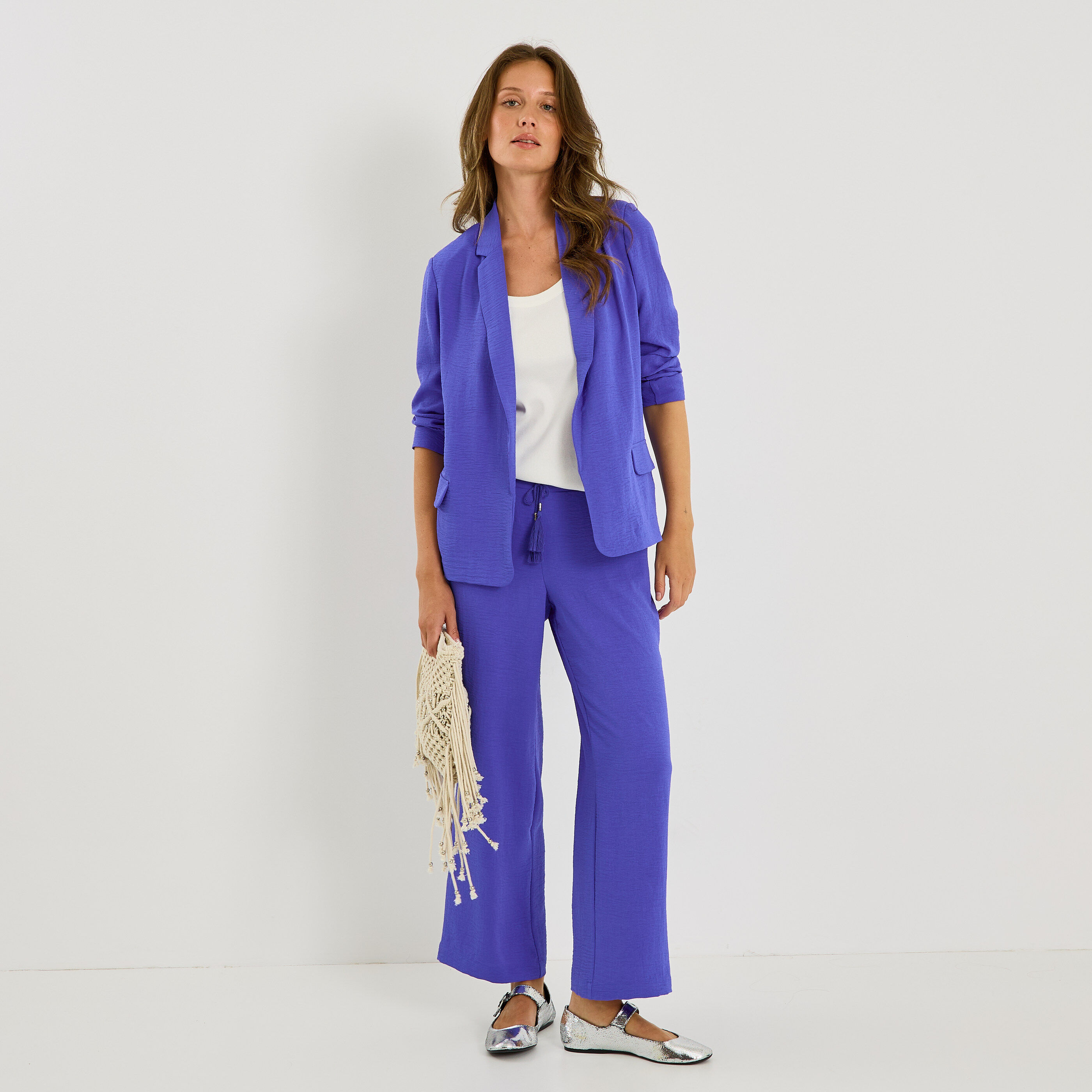 Veste fluide col tailleur femme