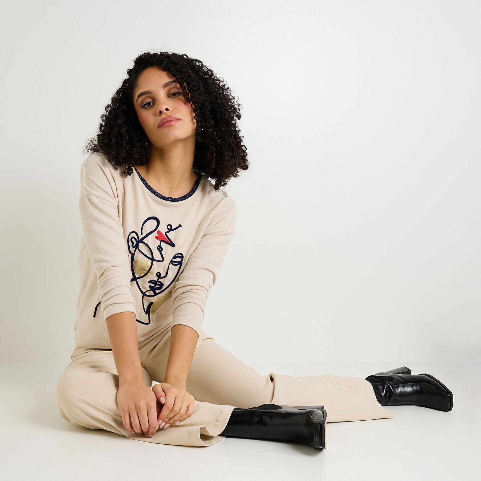 T-shirt col rond femme
