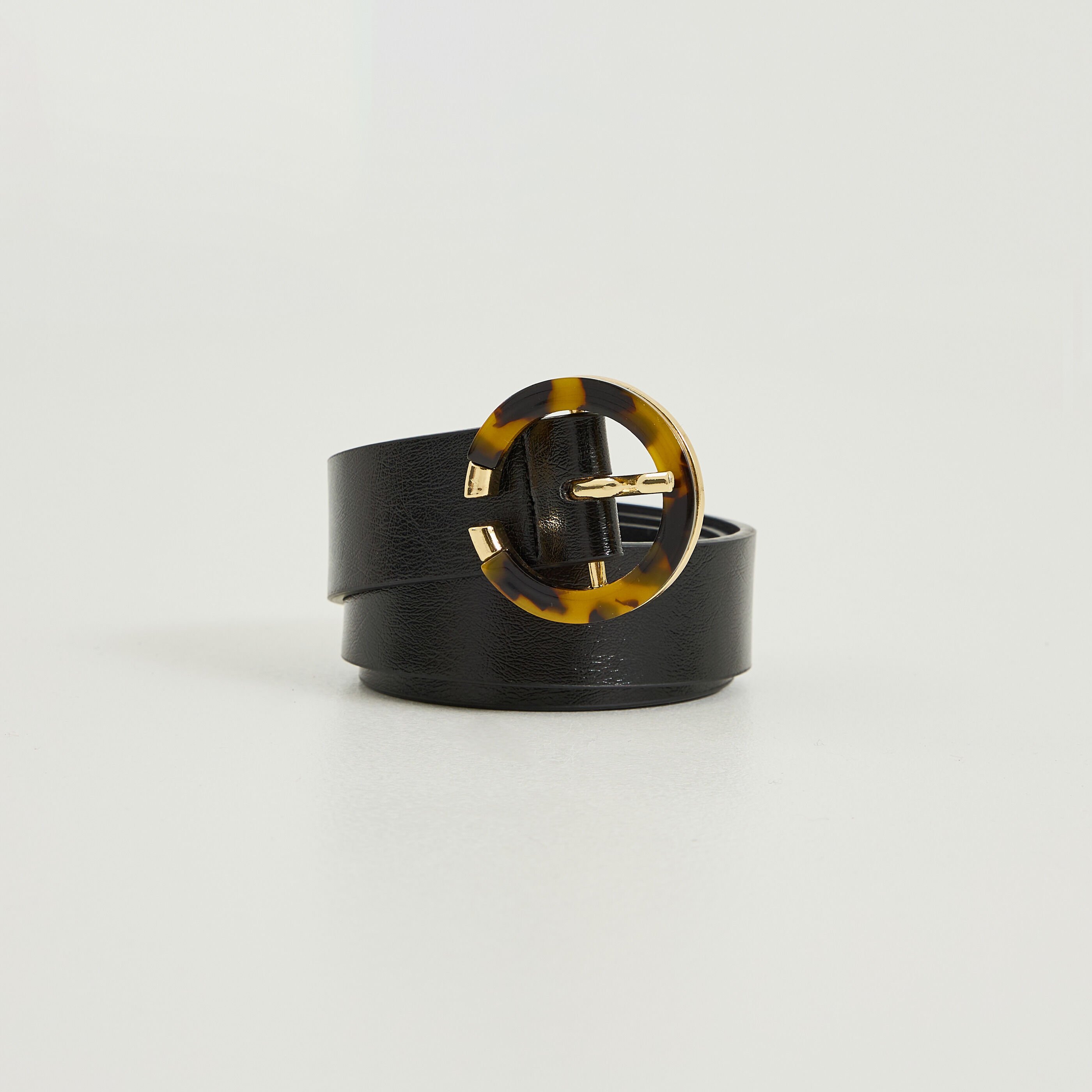 Ceinture boucle imprim&eacute; l&eacute;opard femme