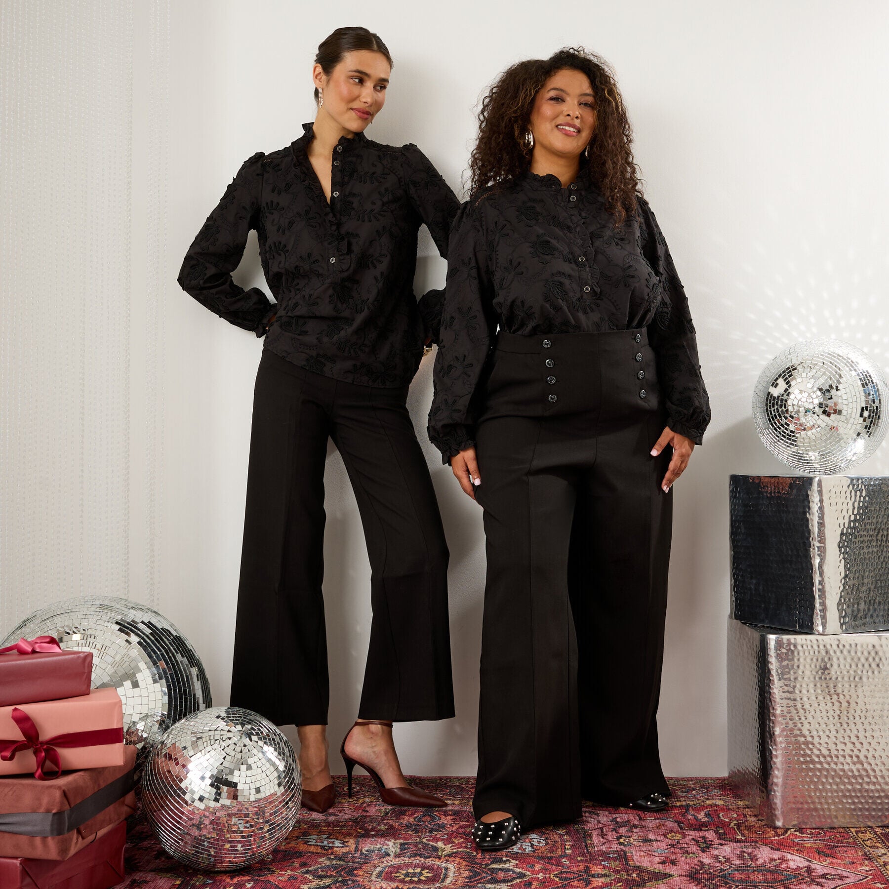 Pantalon large &agrave; pont femme