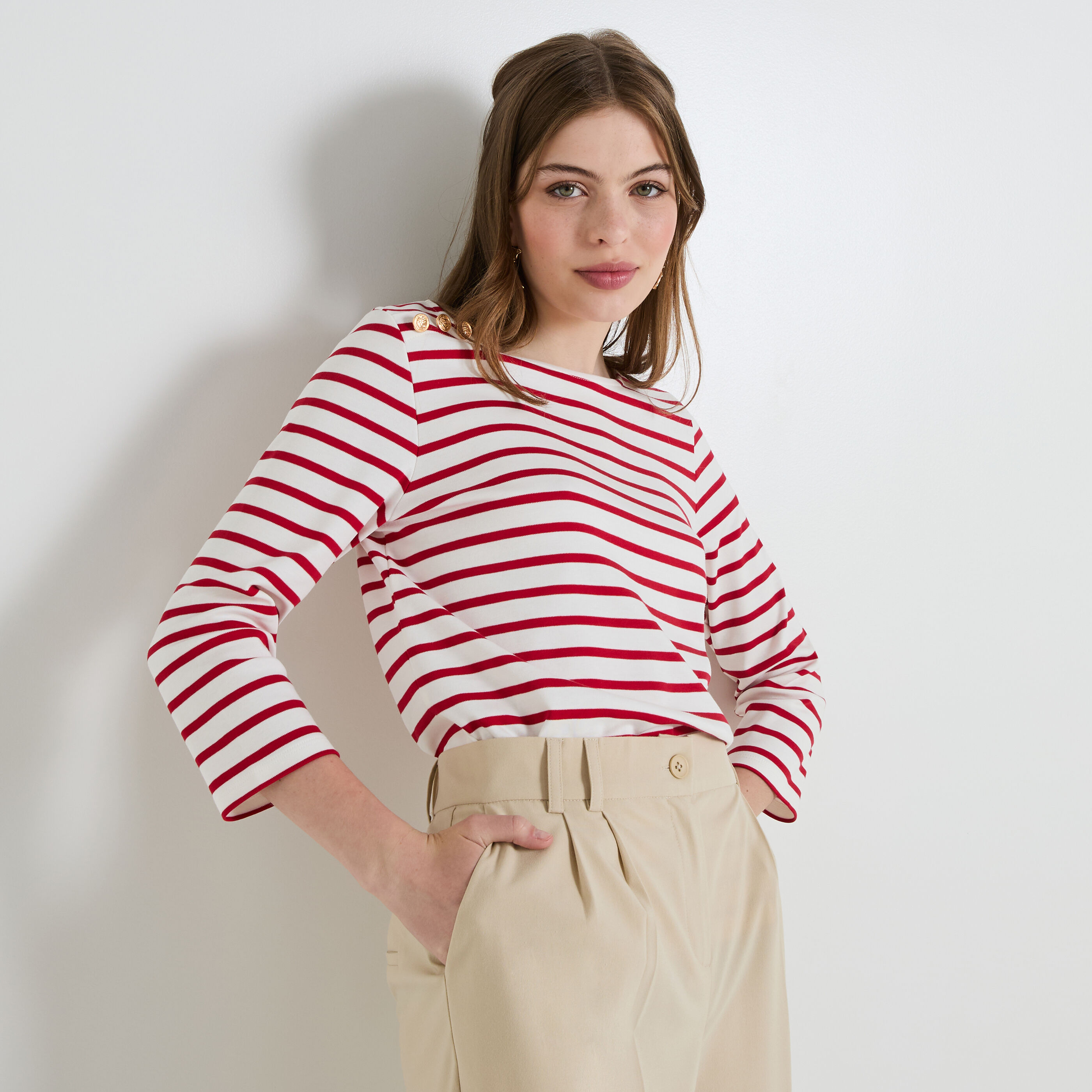 T-shirt col bateau femme