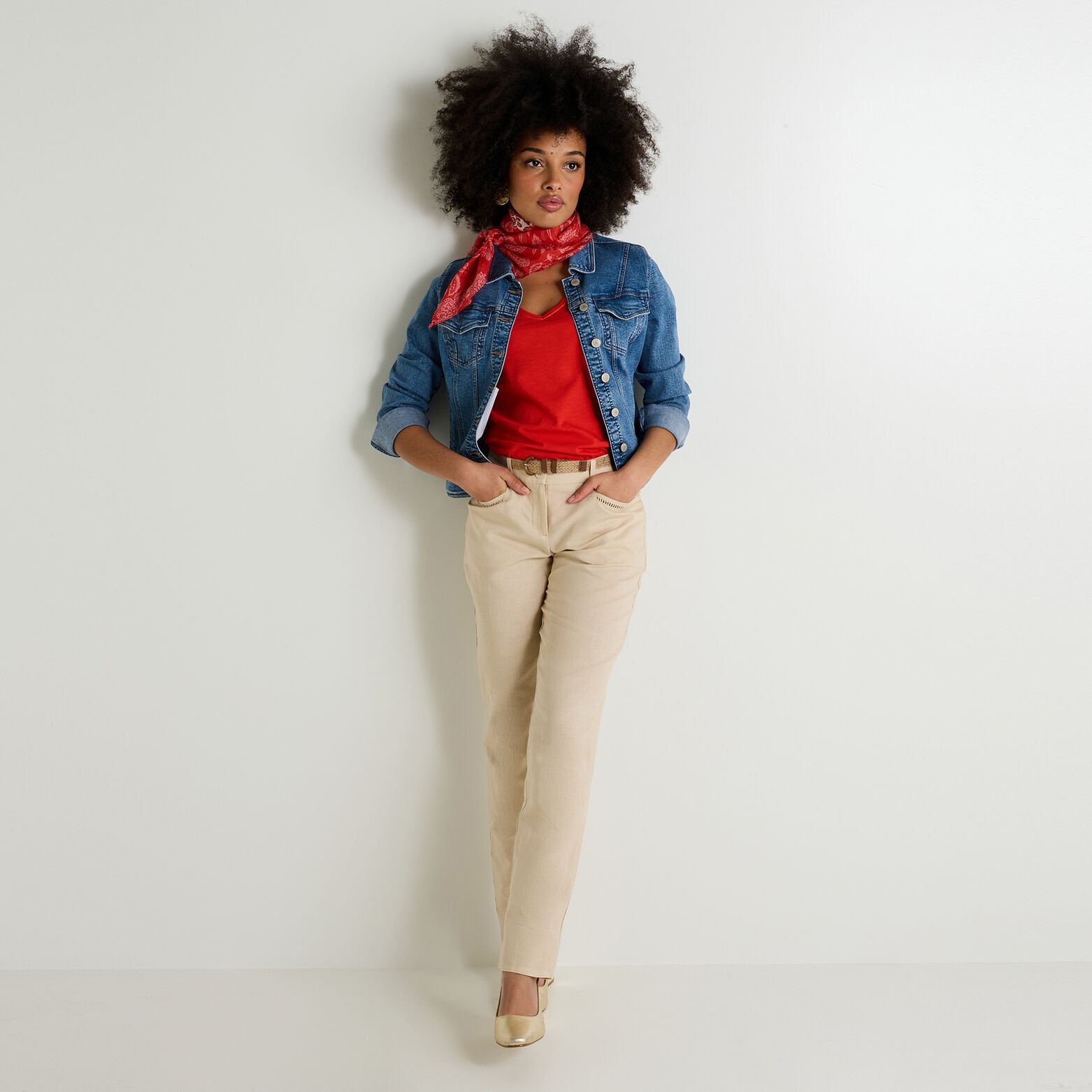 T-shirt col V femme