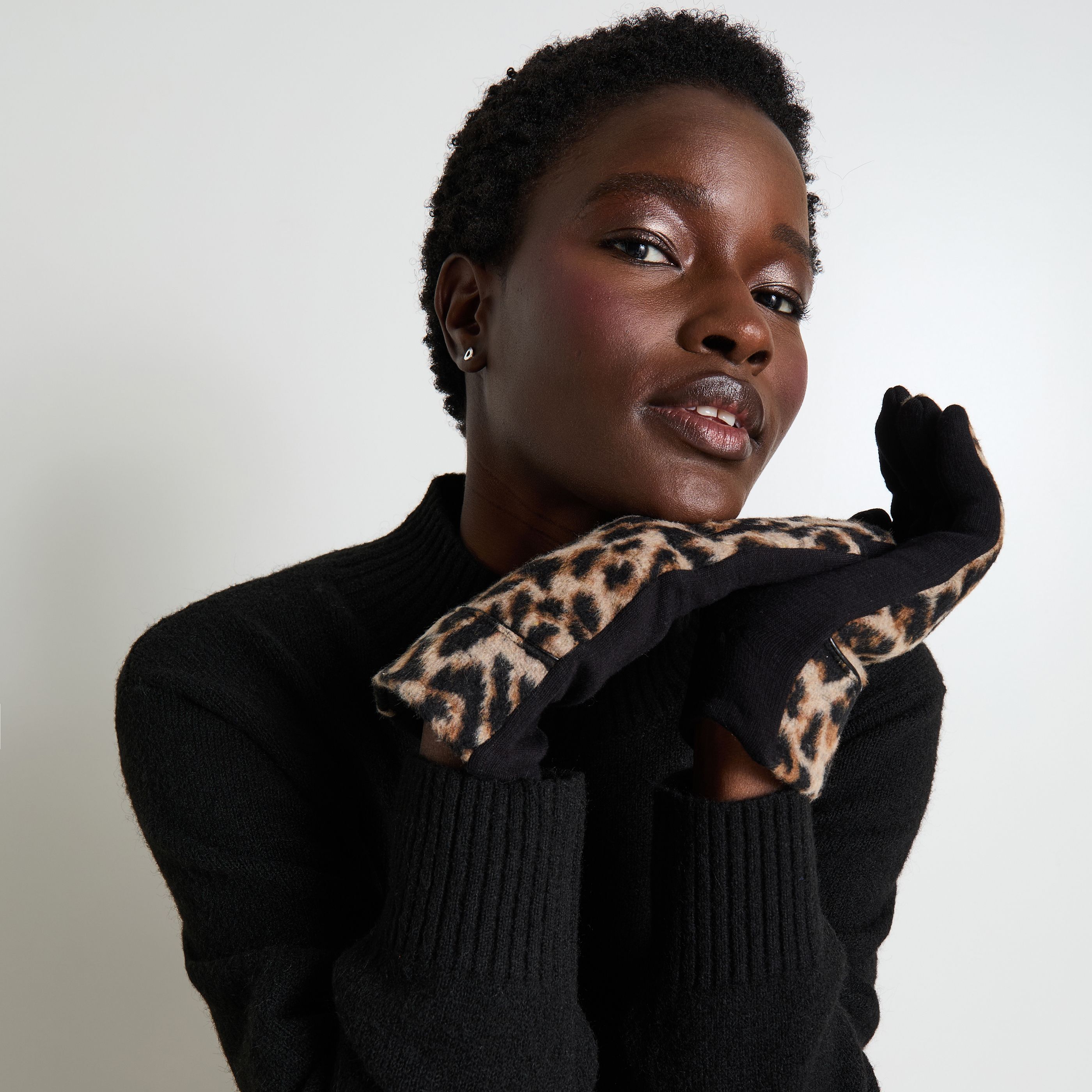 Gants l&eacute;opard femme