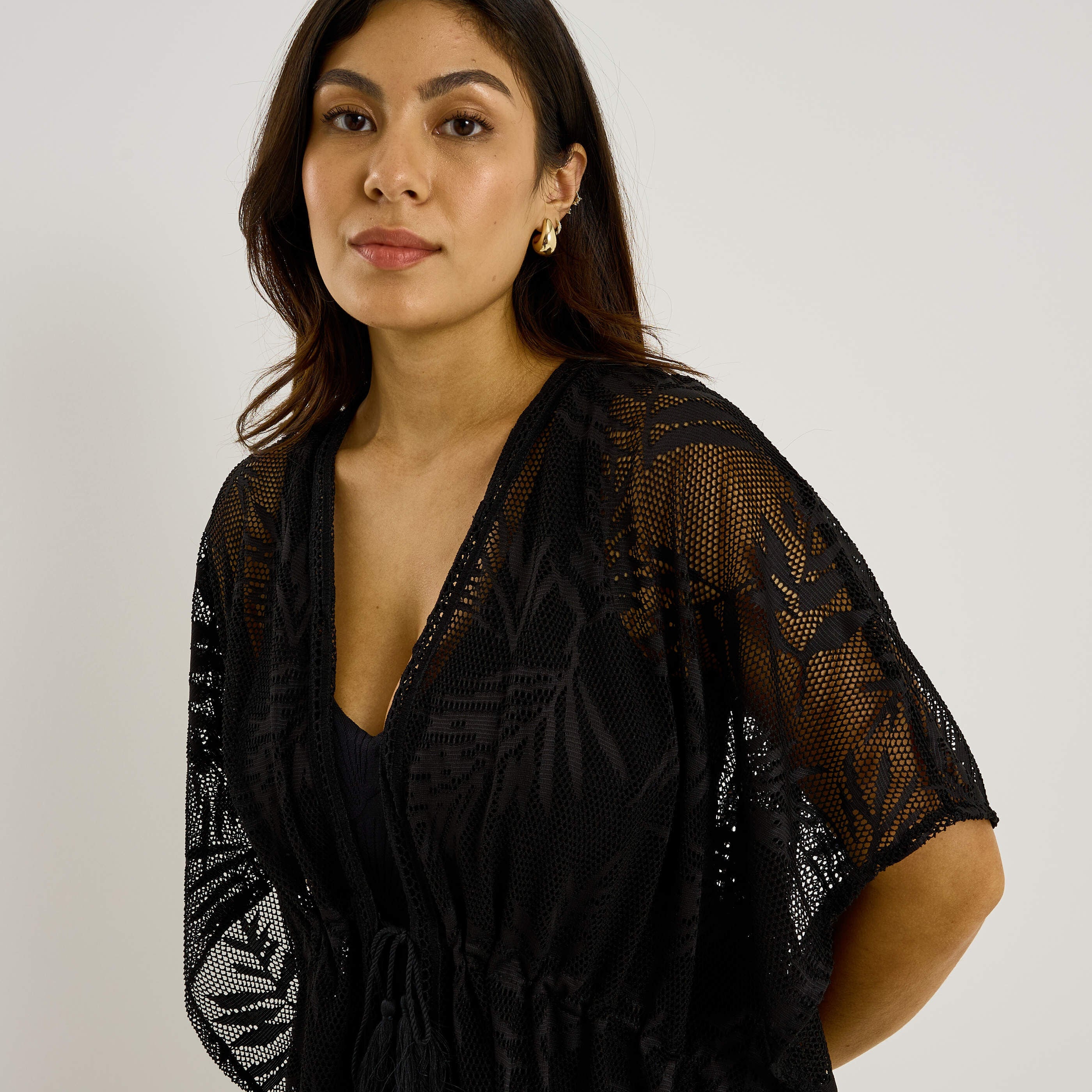 Kimono de plage en crochet femme
