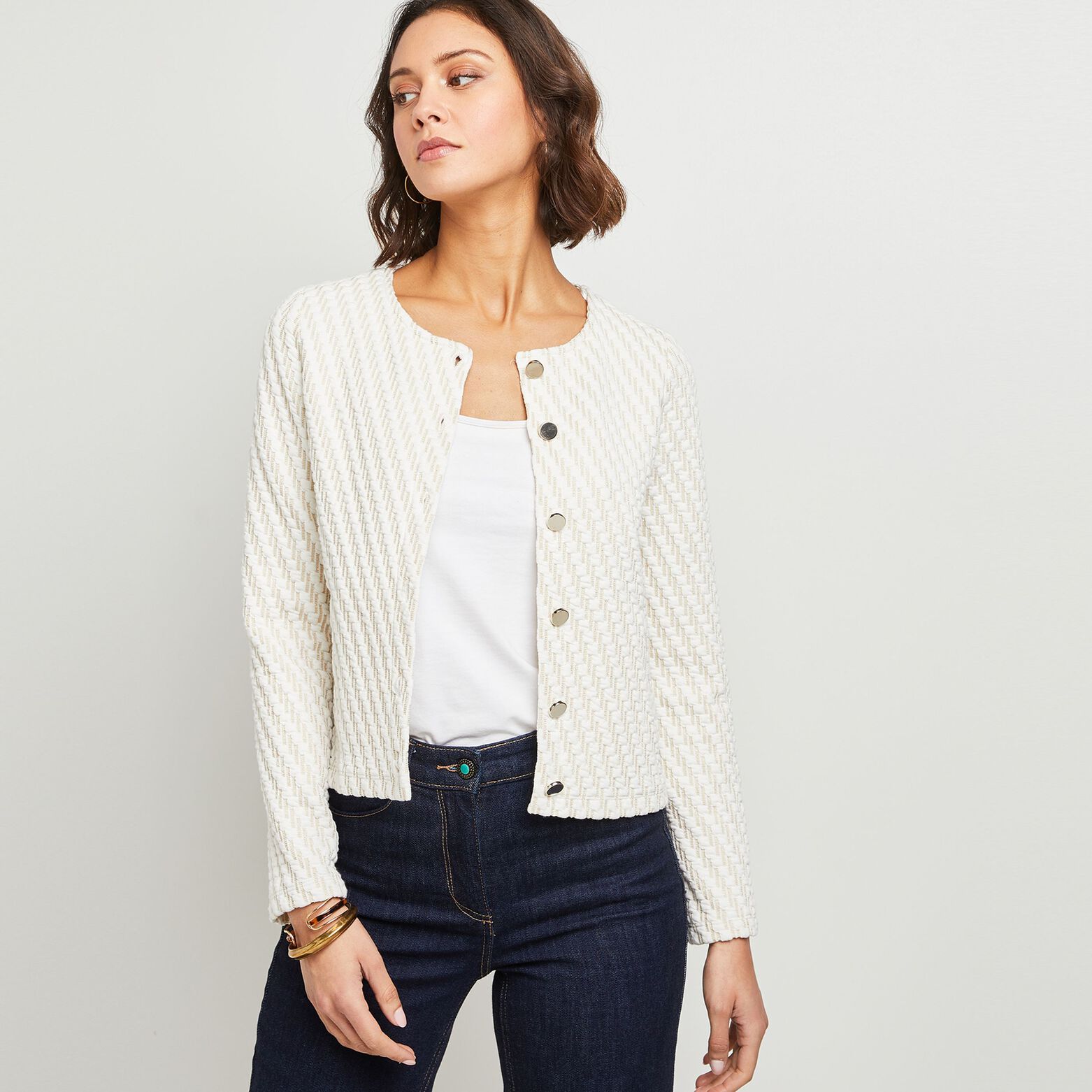 Veste maille matelassée femme
