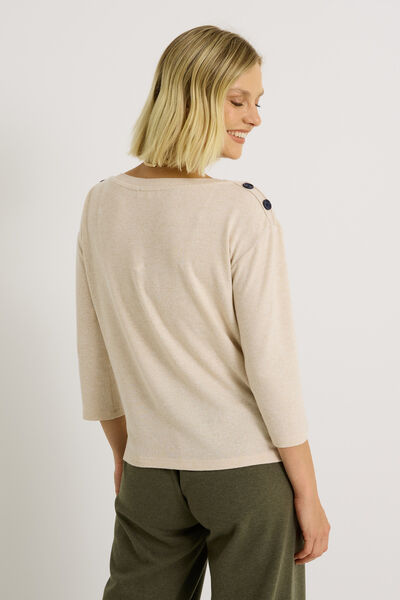 T shirt col rond print chat femme