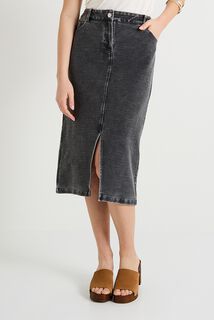 Jupe en maille effet denim femme