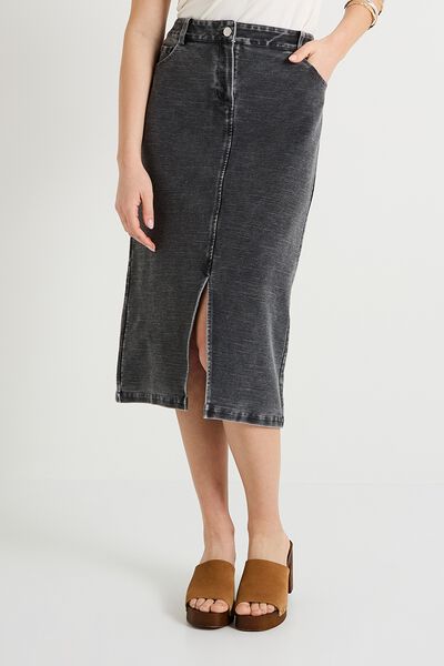 Jupe en maille effet denim femme