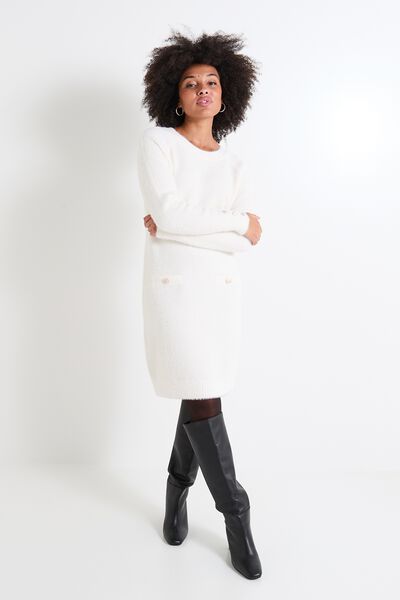 Robe pull col rond femme