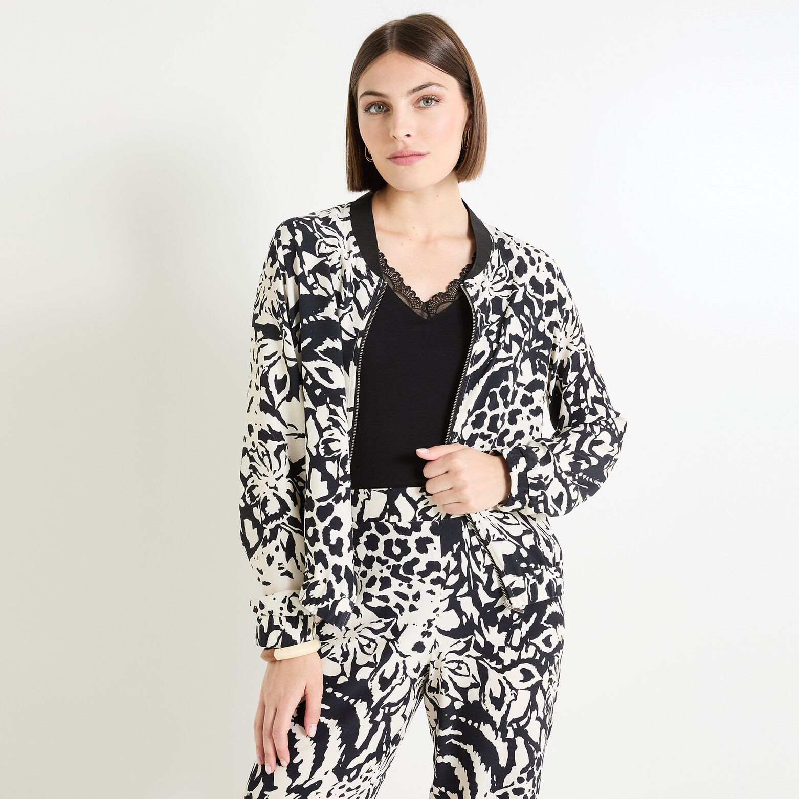 Veste zippée imprimée femme