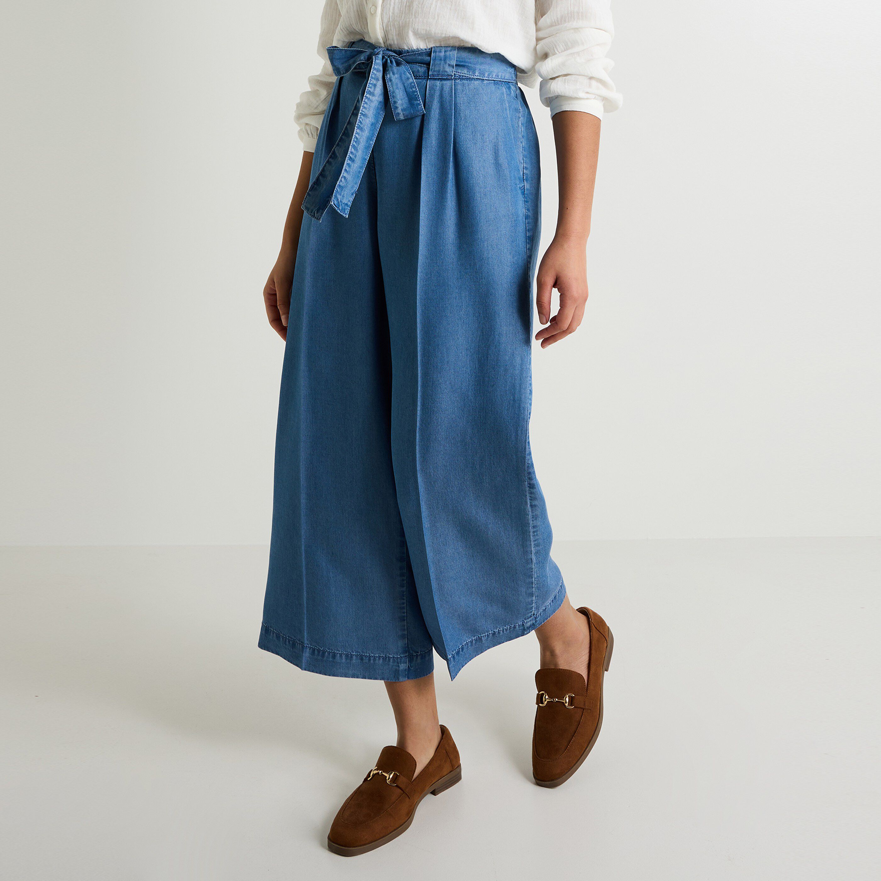 Pantalon large en lyocell femme