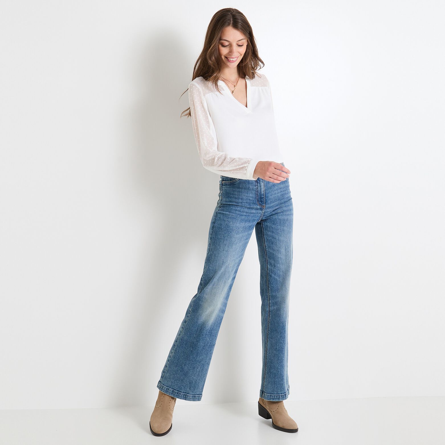 Blouse col V femme