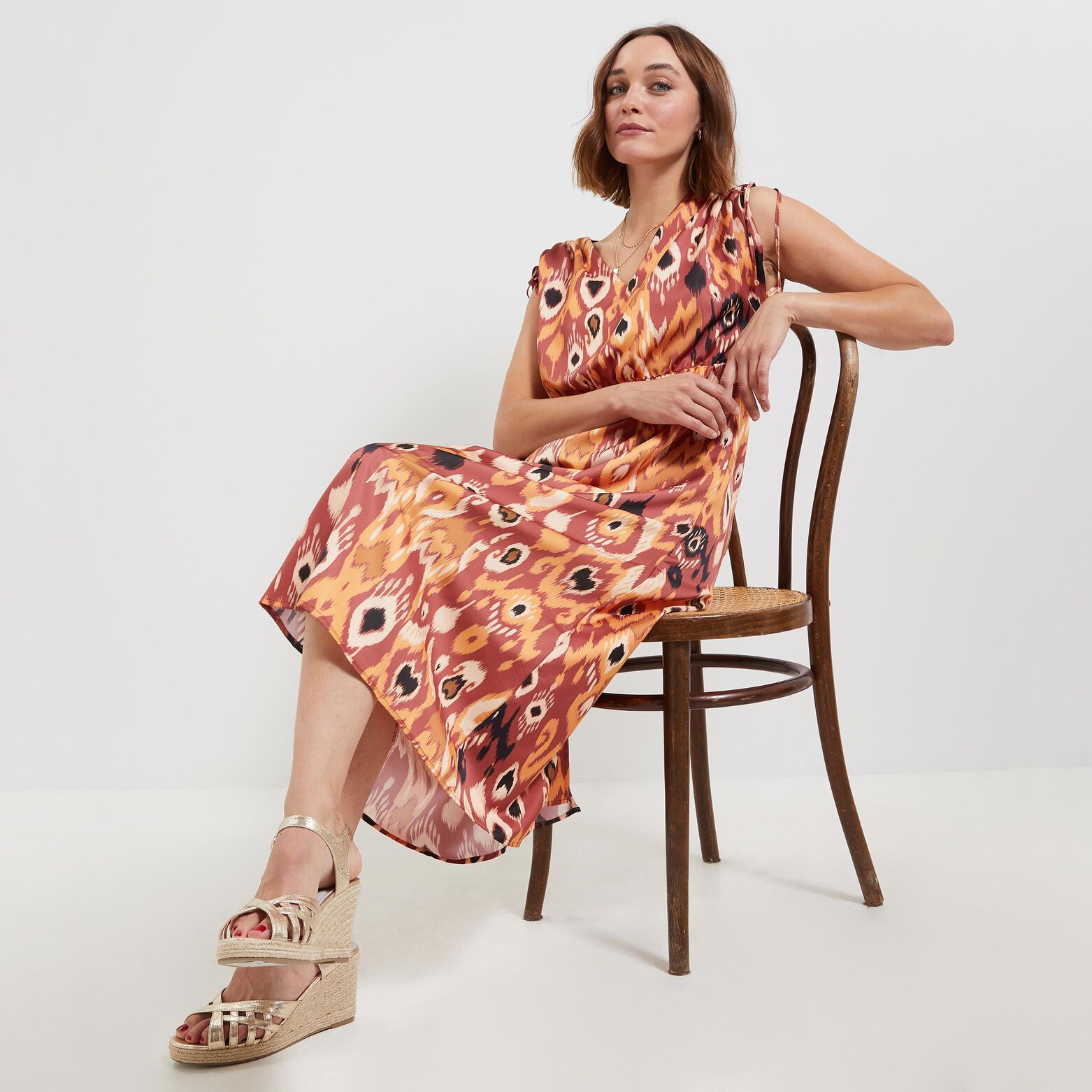 robe longue imprimée femme