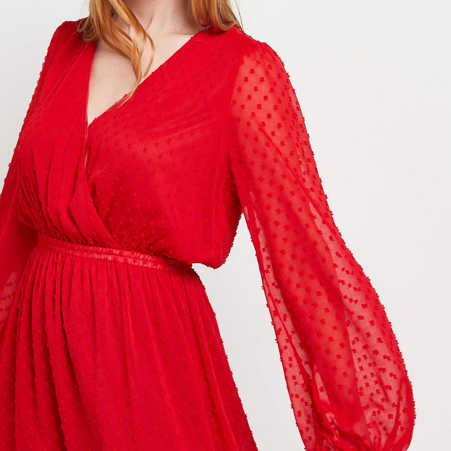 Robe plumetis rouge