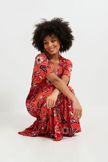 Robe longue imprimée femme