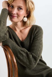 Robe pull col V femme