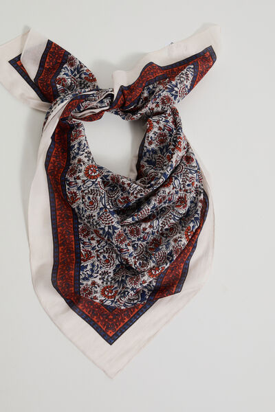 Foulard carré fleuri femme