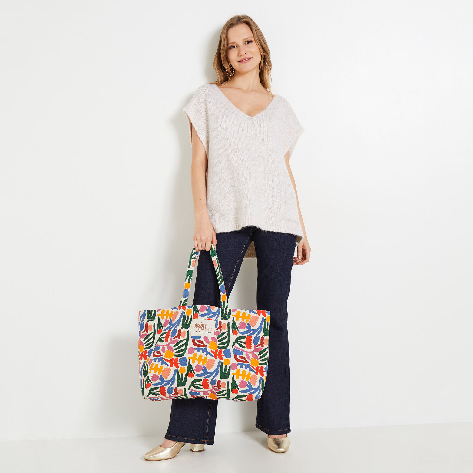 Pull loose sans manches femme