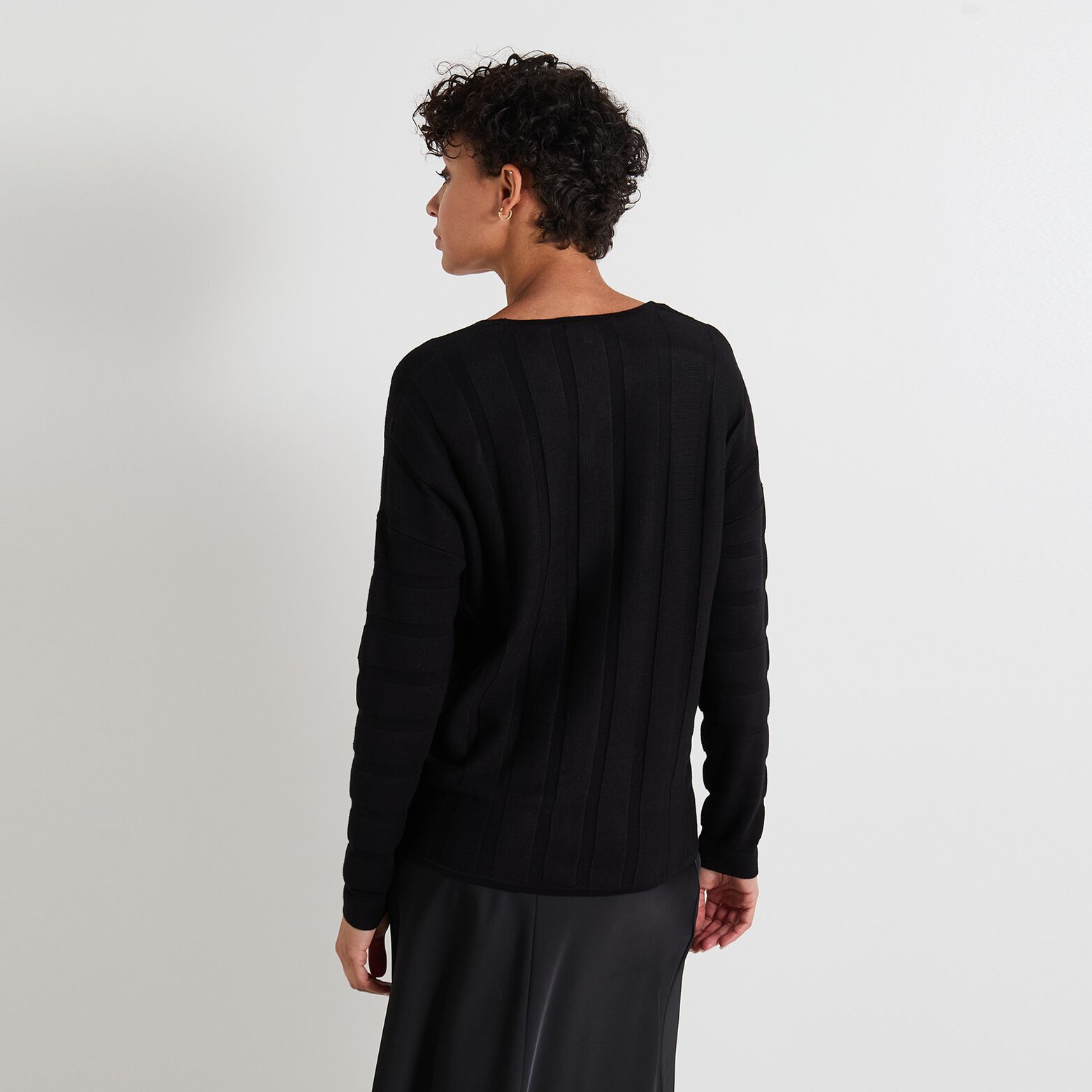 Pull col V femme