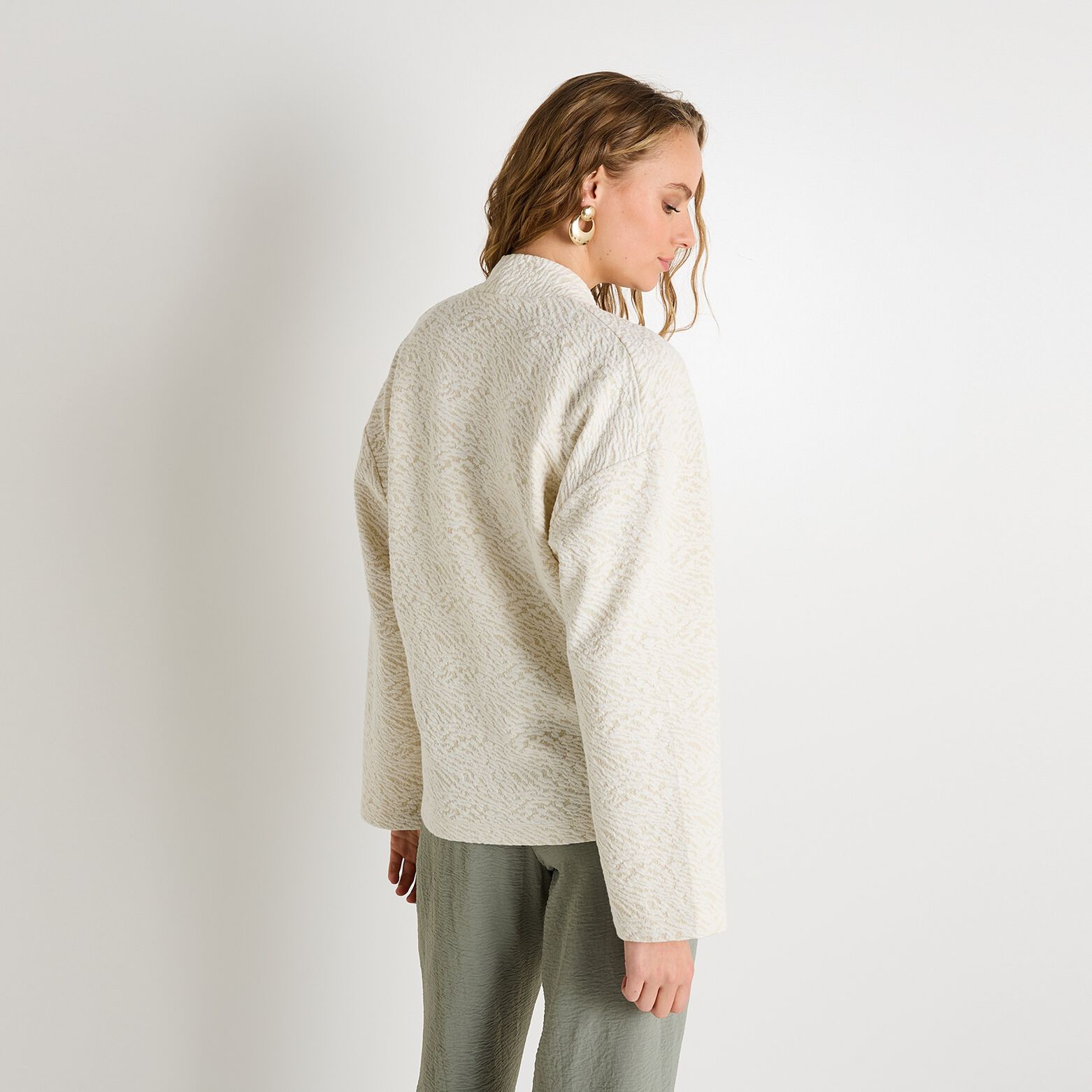 Veste kimono en jacquard femme