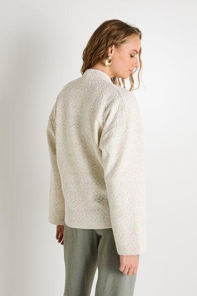 Veste kimono en jacquard femme