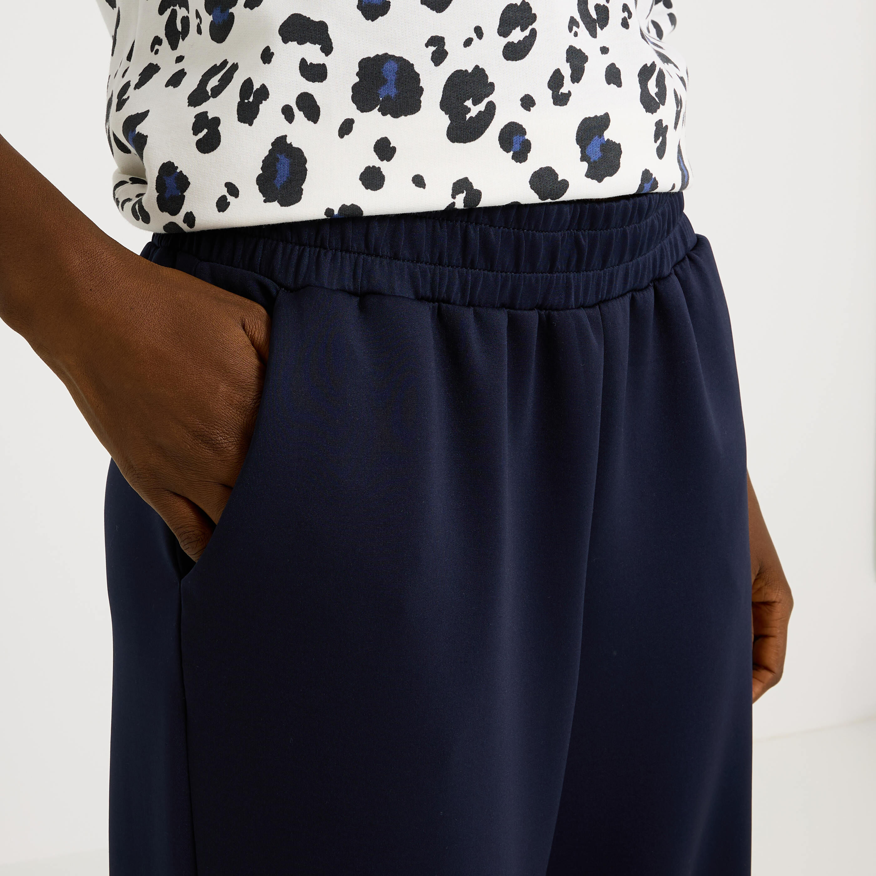 Pantalon large en maille femme