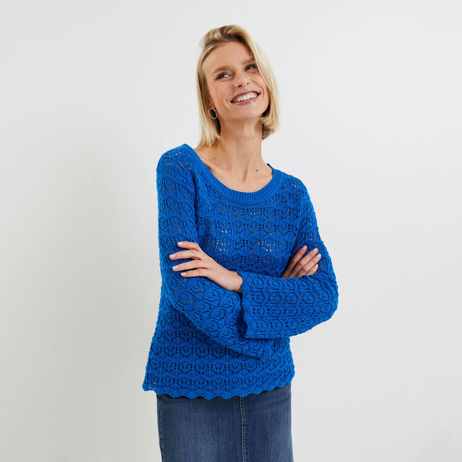 Pull ajouré femme