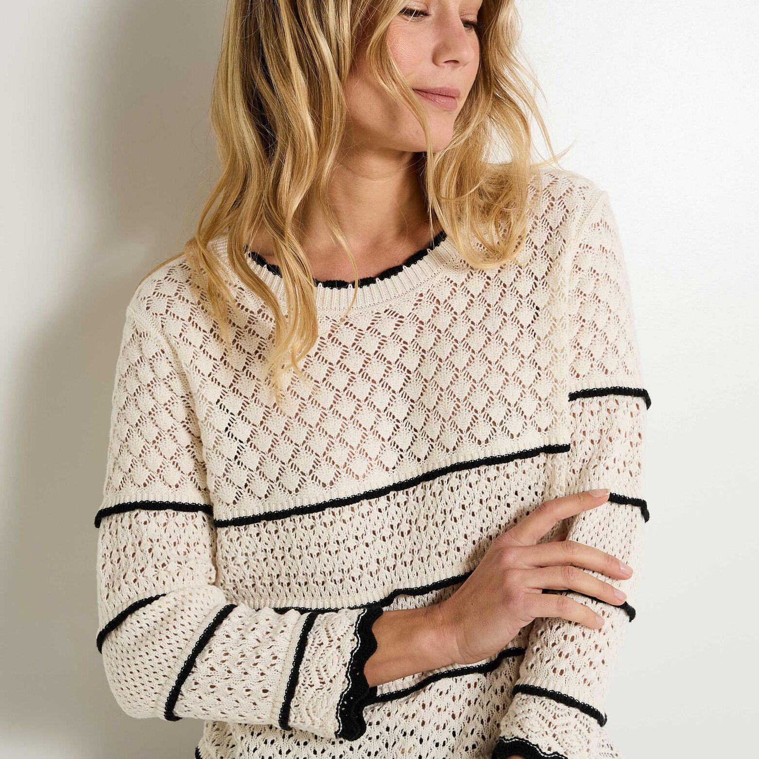 Pull col rond femme