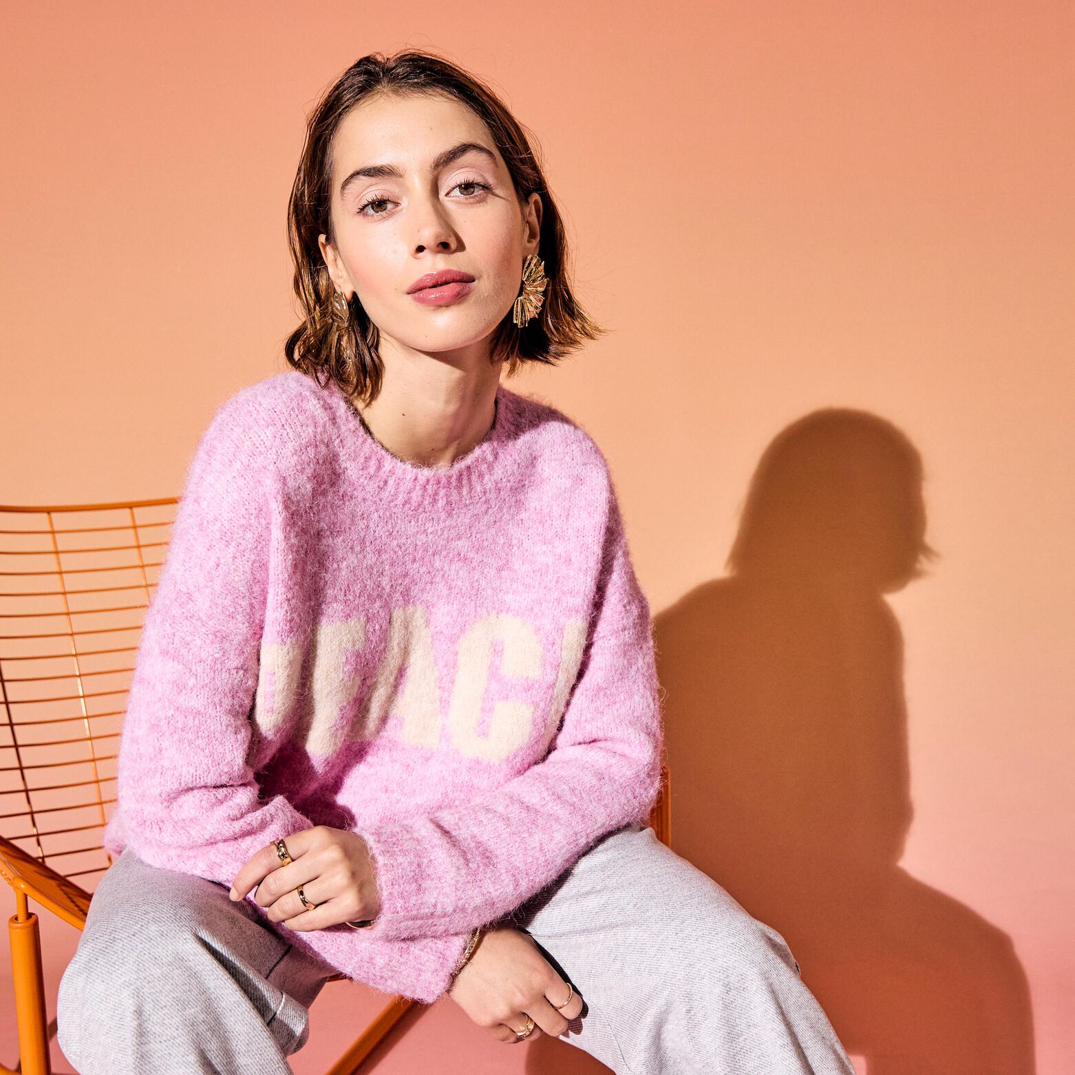 Pull col rond femme