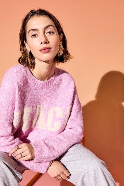 Pull col rond femme