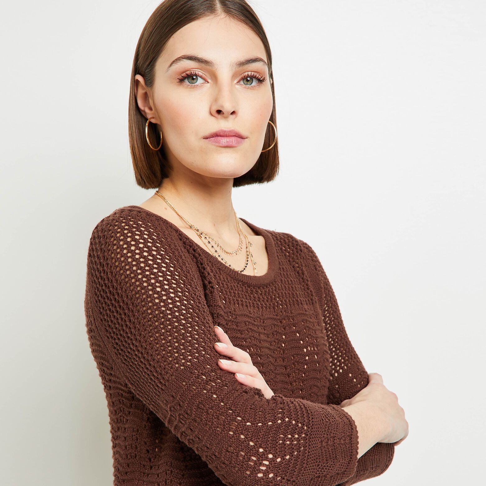 Pull crochet femme