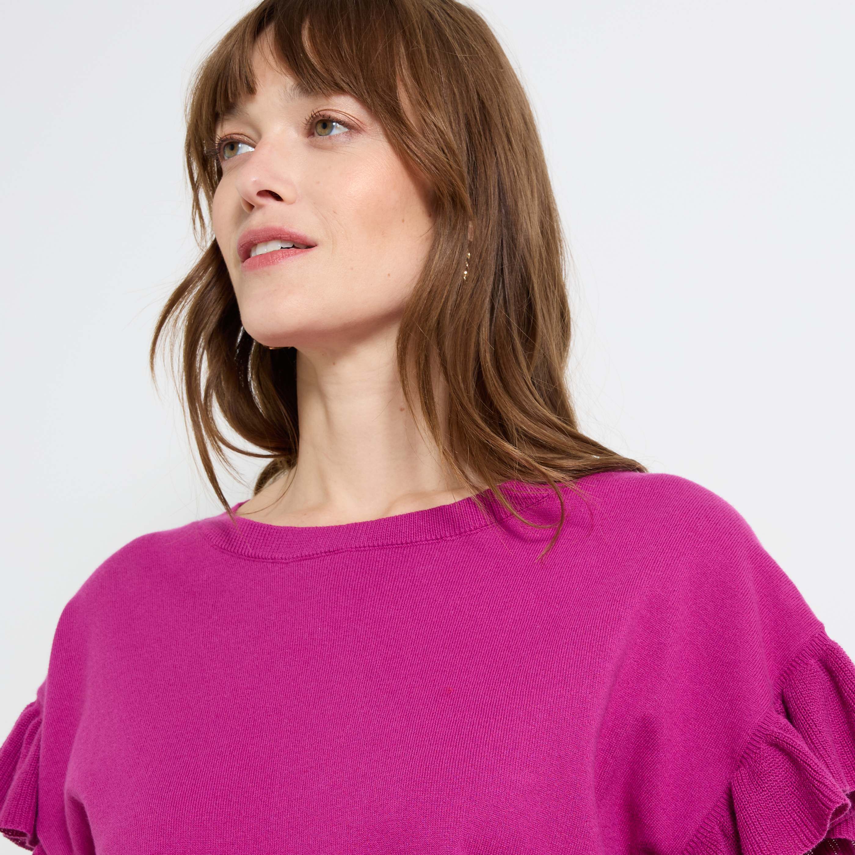 Pull &agrave; volants femme