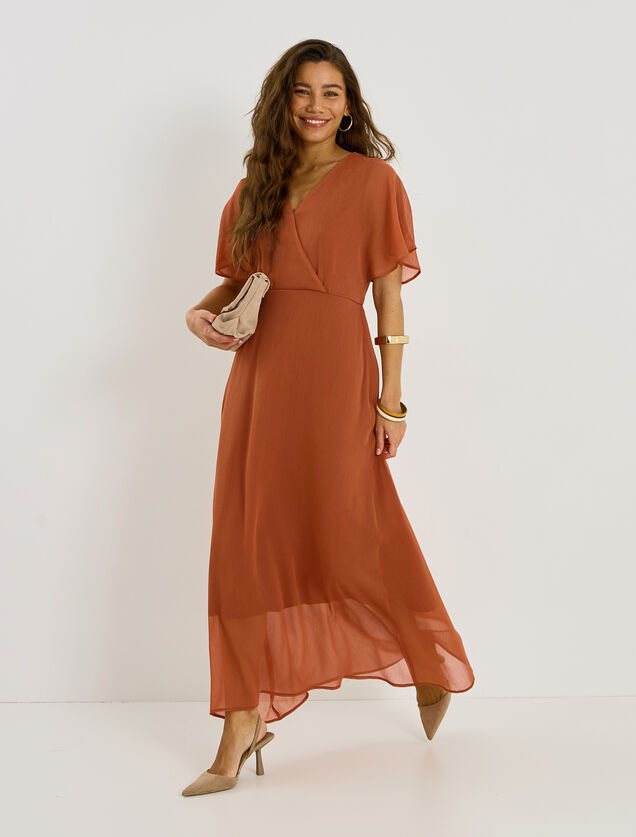 Robe longue voile cache-c&oelig;ur 
