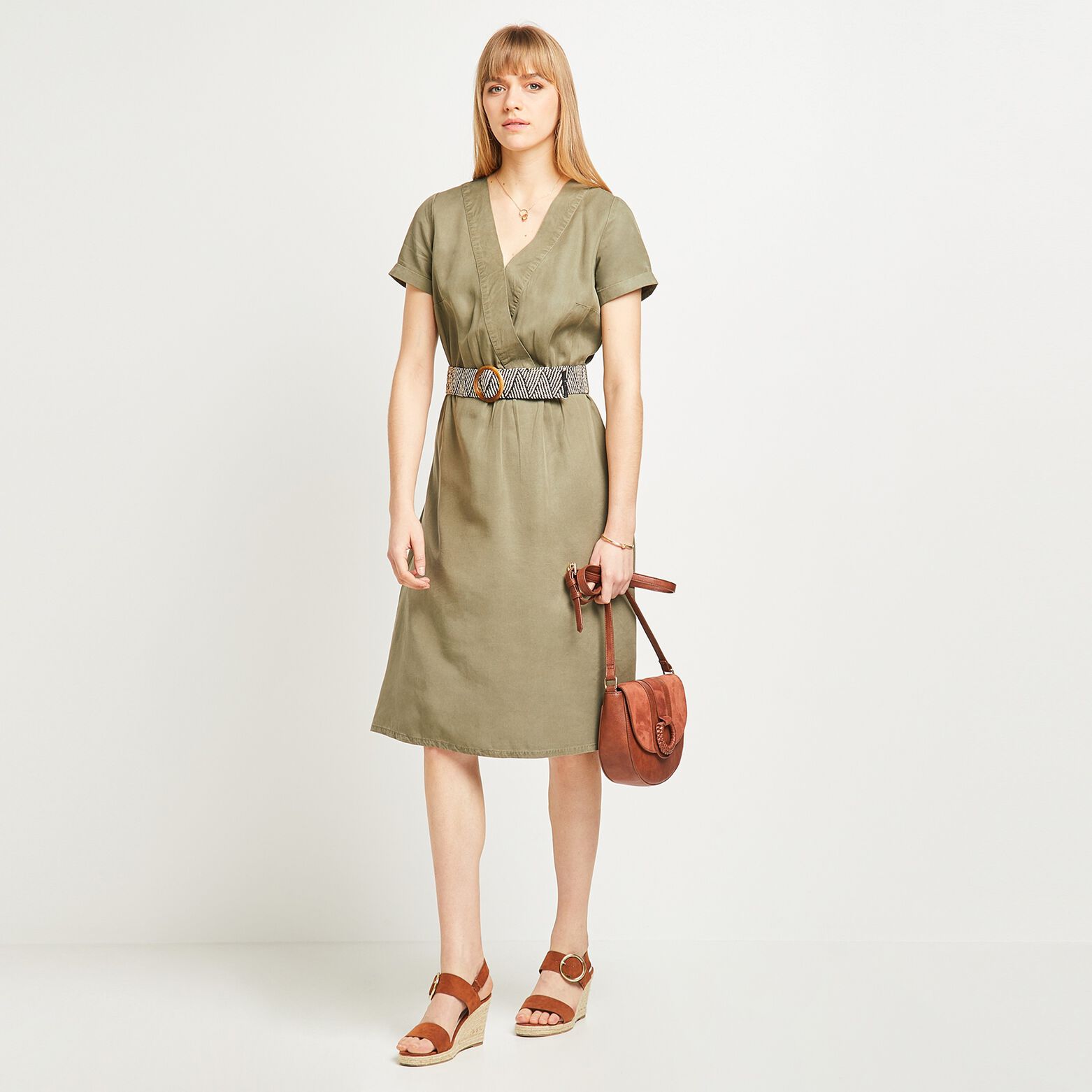 Robe ceinturée femme
