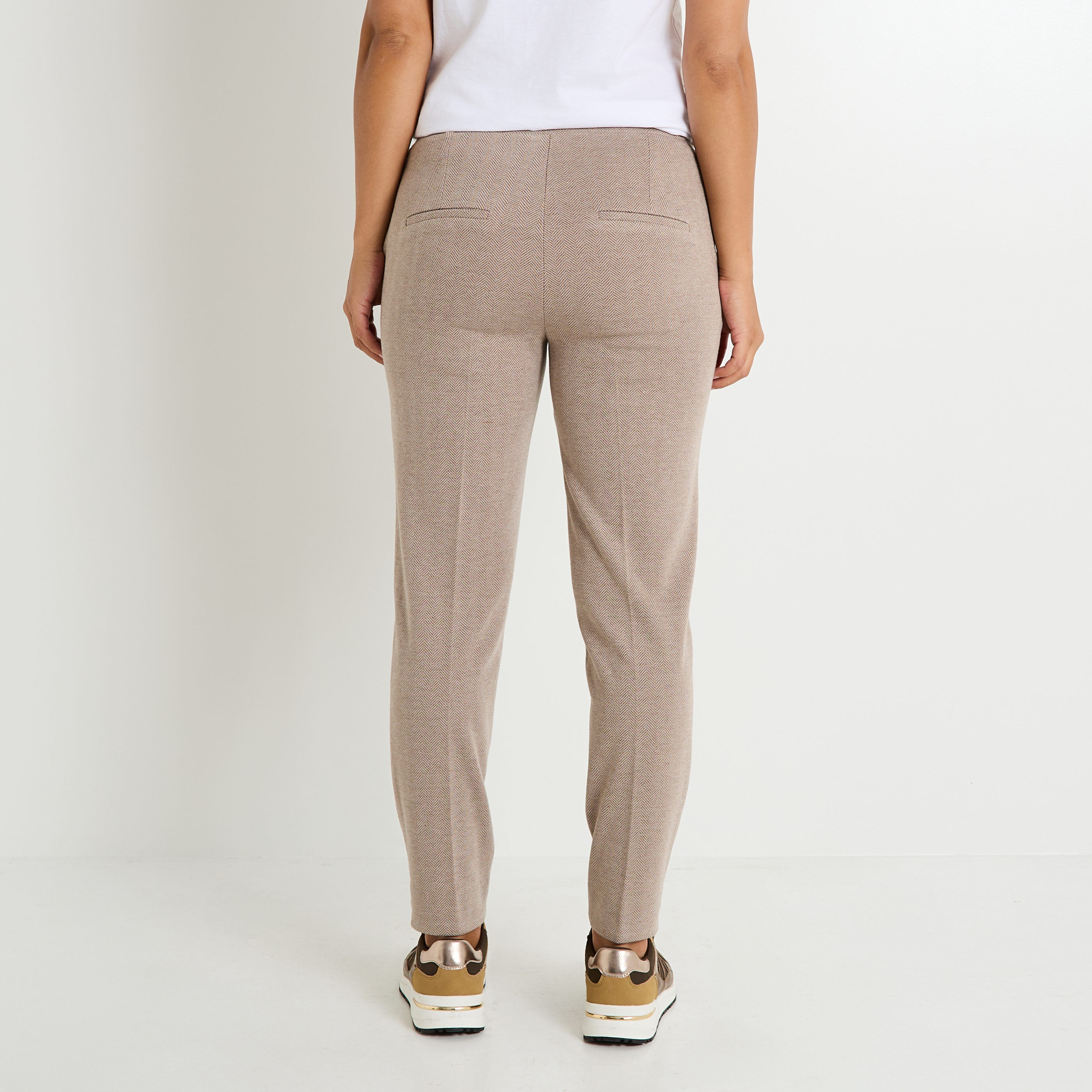 Pantalon cigarette en maille femme