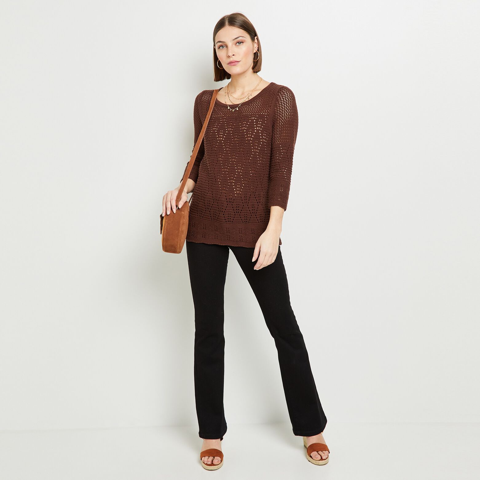 Pull crochet femme