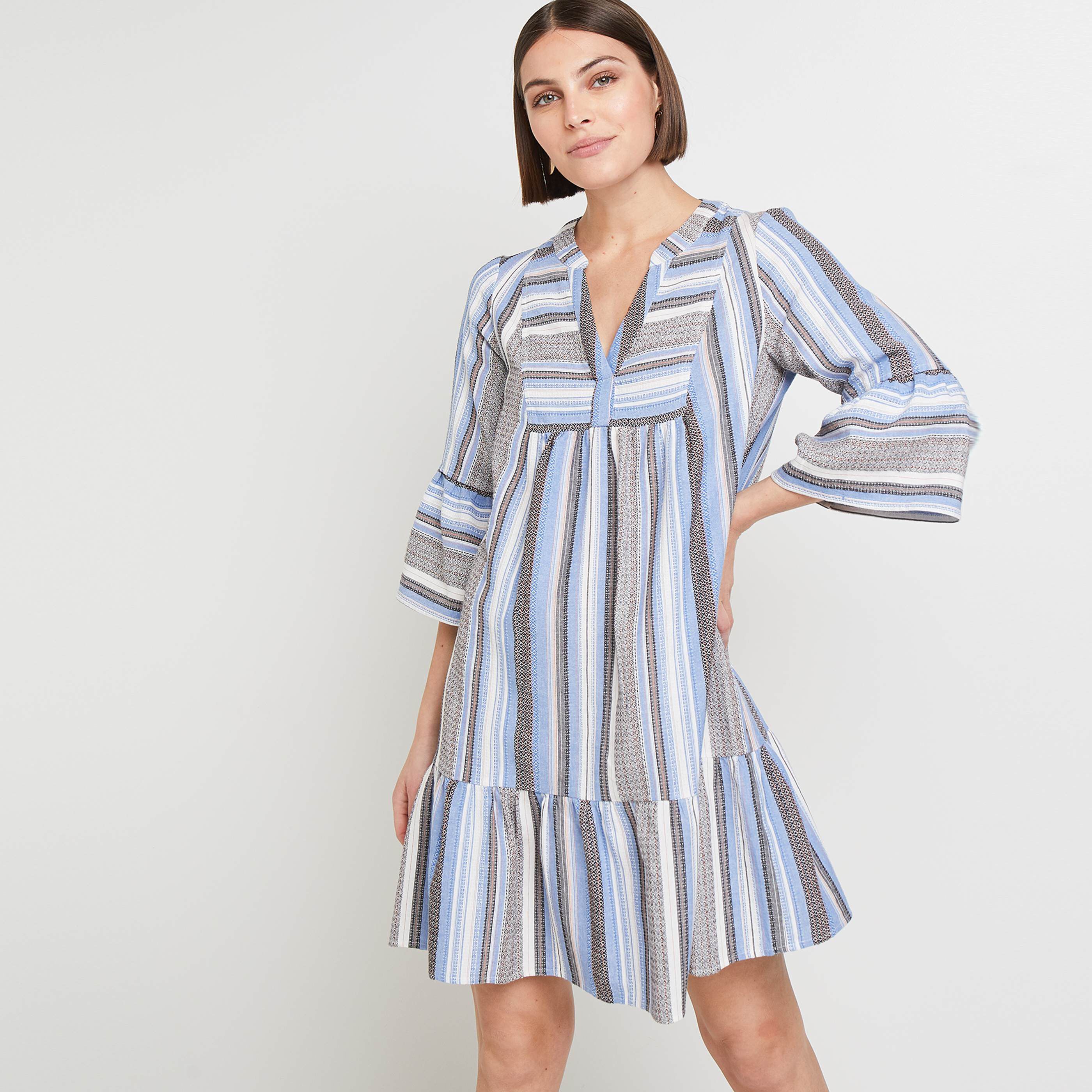Robe genoux ray e femme Graindemalice