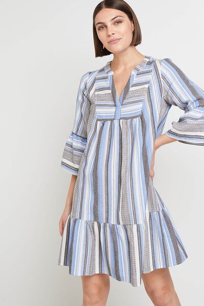 Robe genoux rayée femme