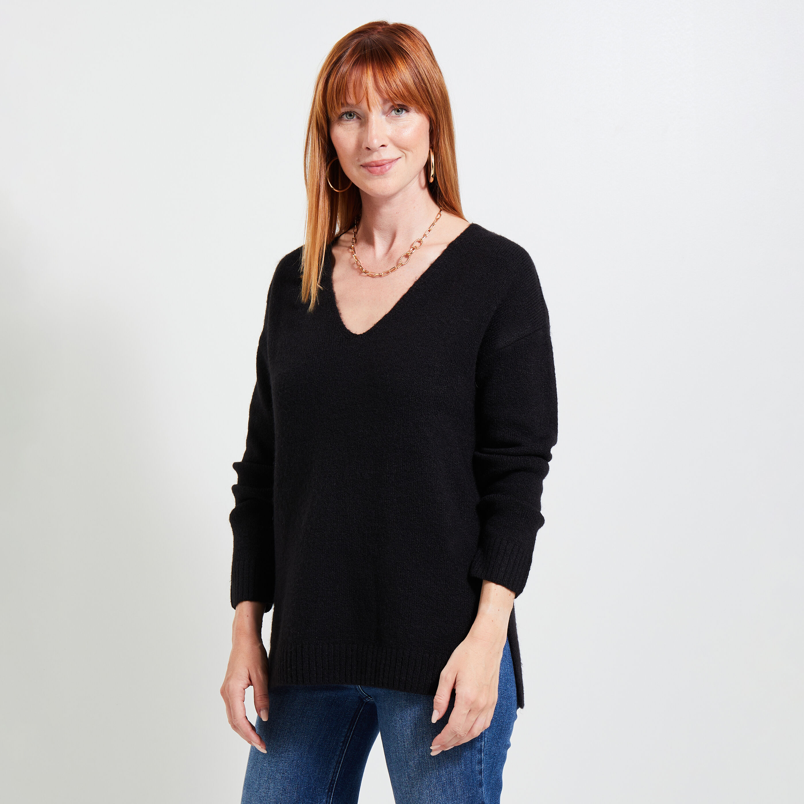Pull loose sales noir femme