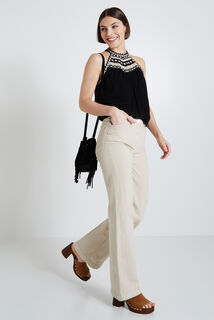 Top détails crochet femme