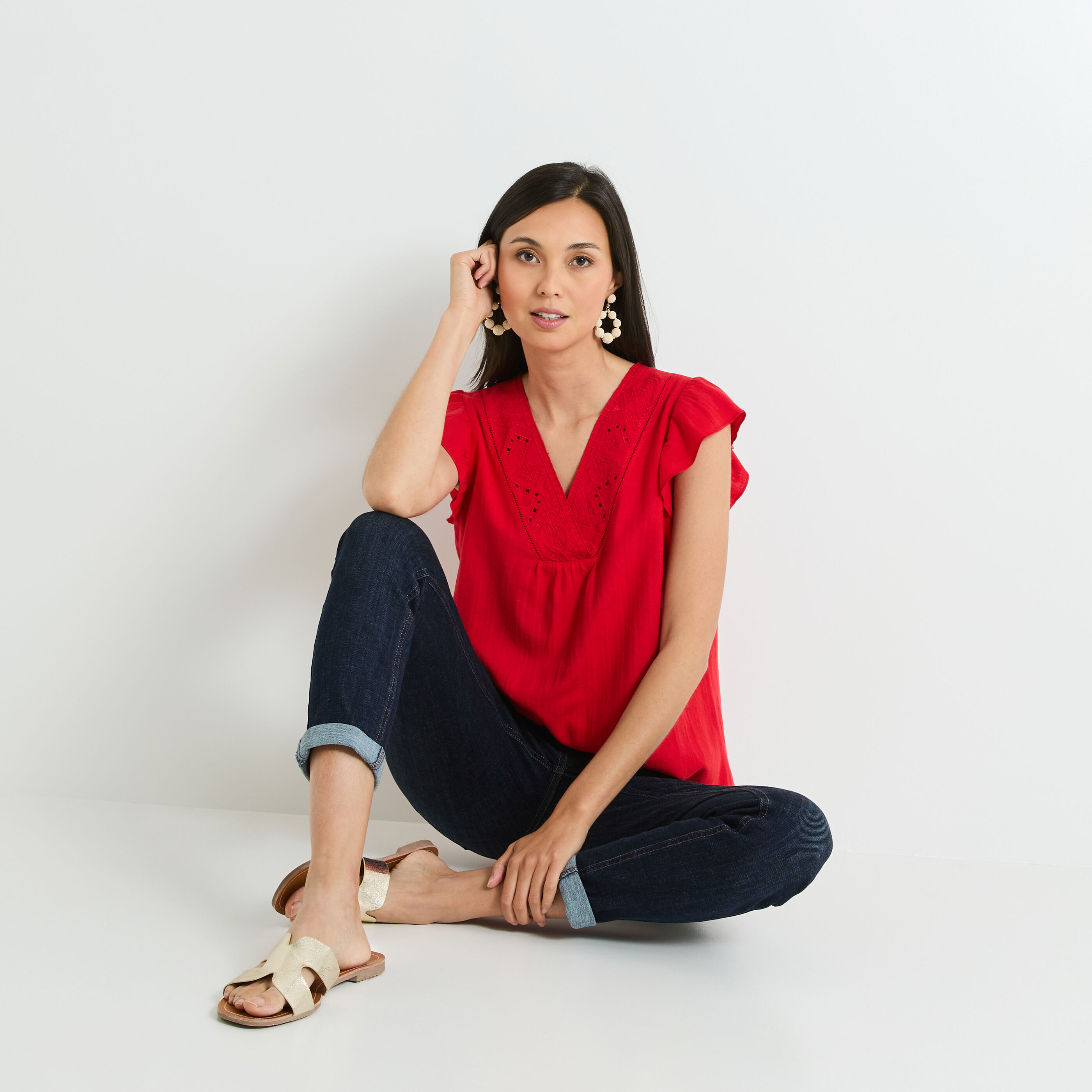 Blouse broderie femme