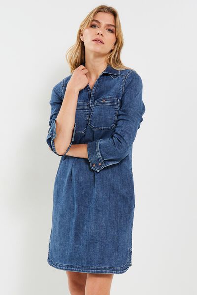 Robe chemise denim femme