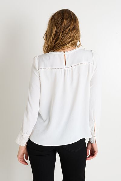 Blouse détails broderie femme