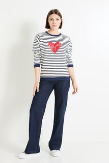 Sweat rayé femme