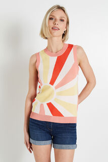 Pull sans manches imprimé femme