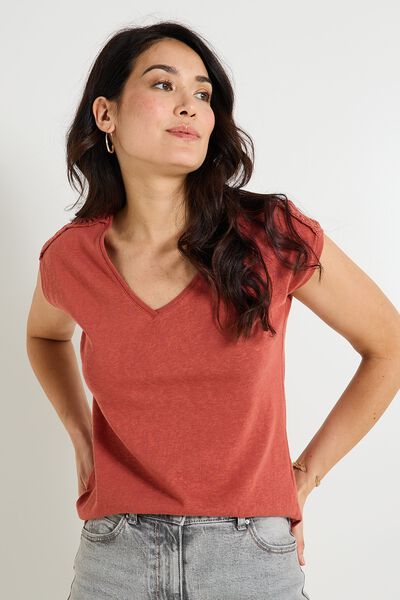 T shirt col V femme