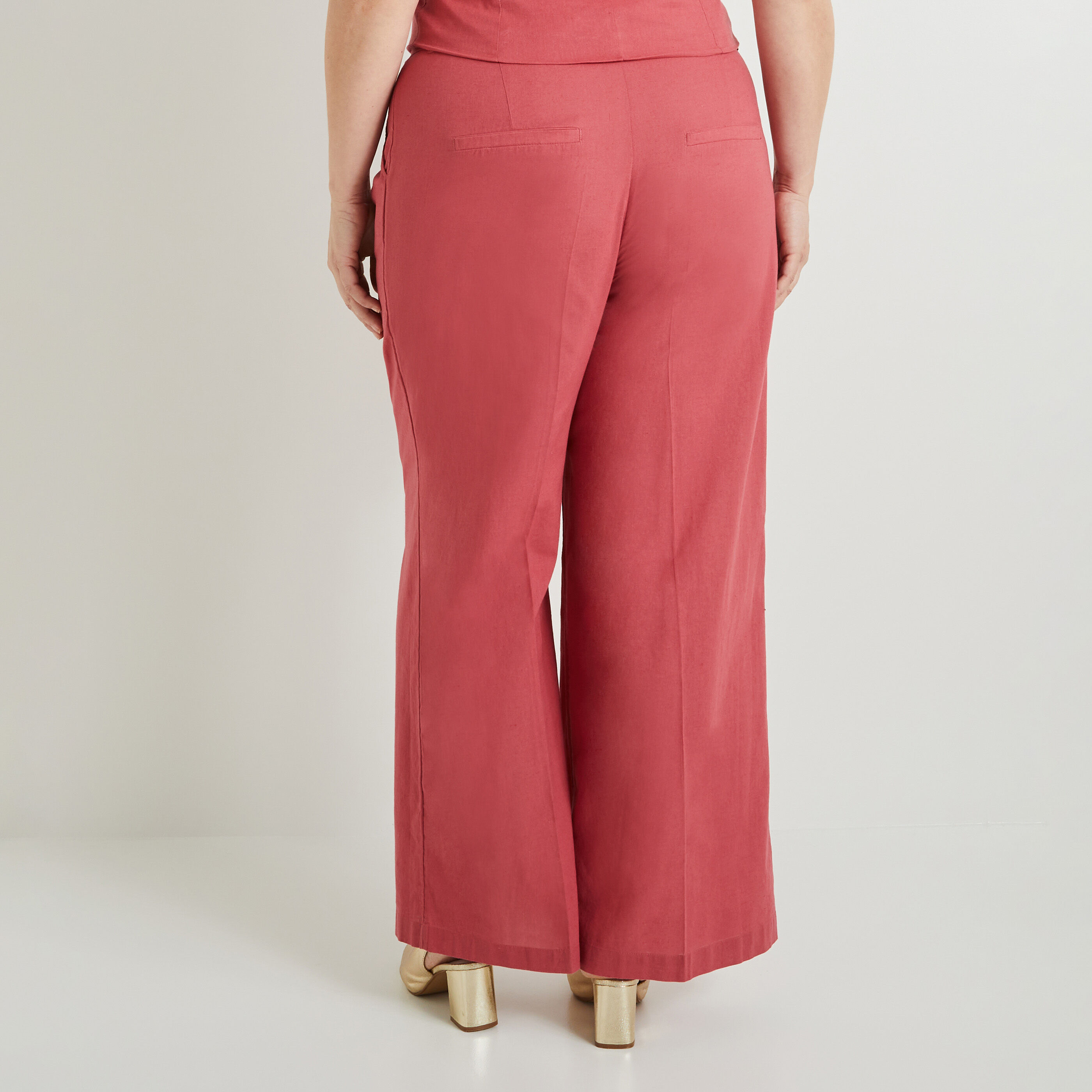 Pantalon large &agrave; pinces femme