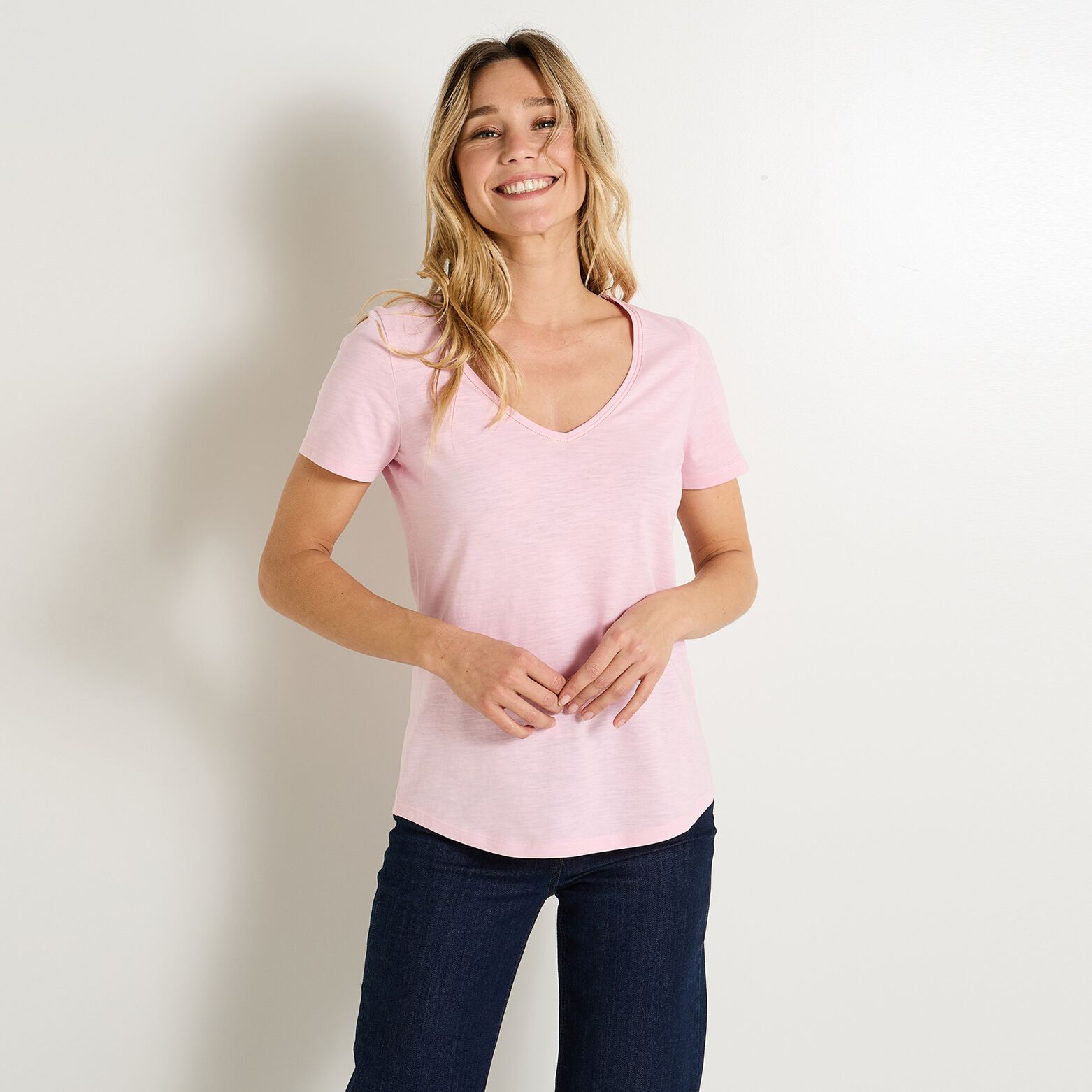 T-shirt col V femme
