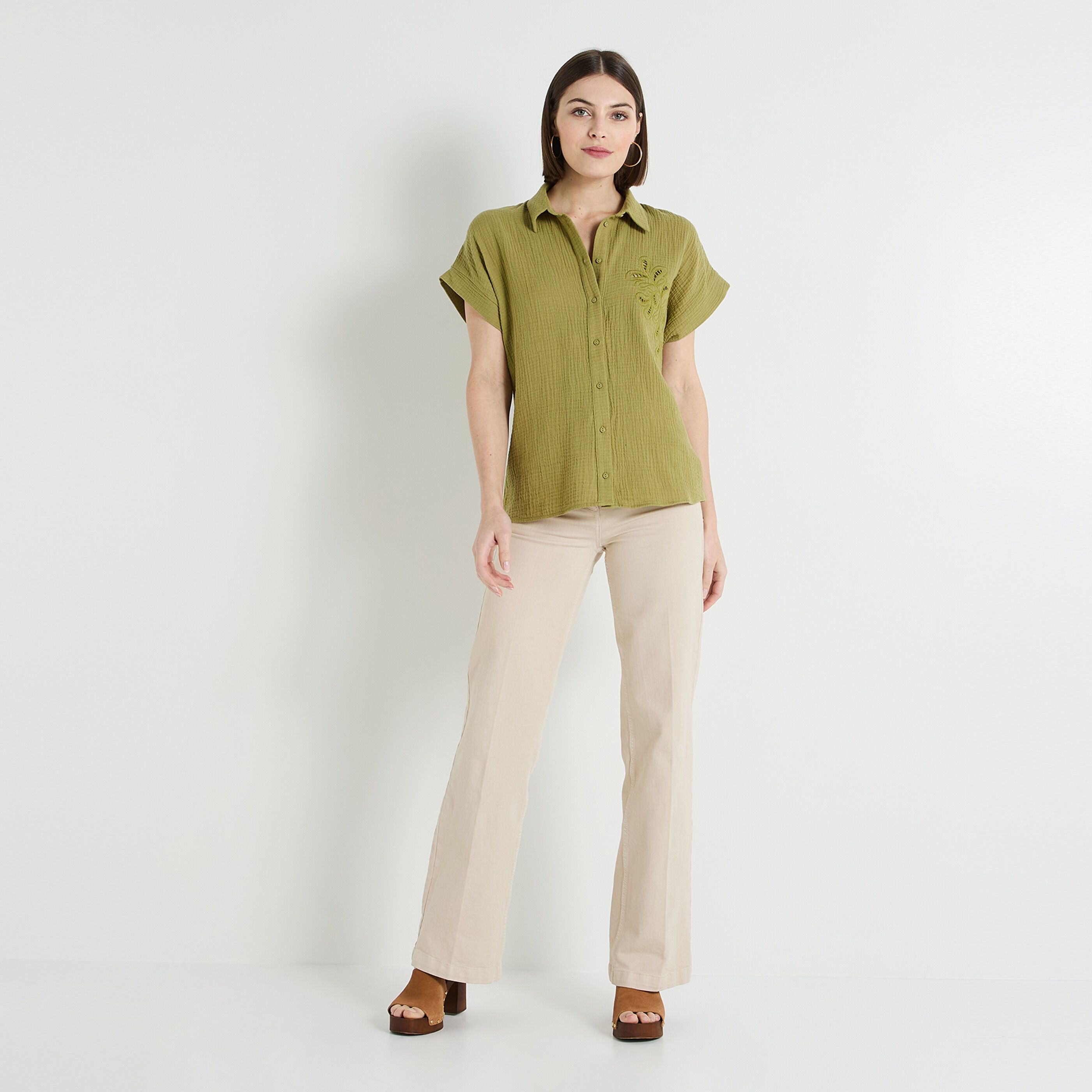 Chemise en gaze de coton femme